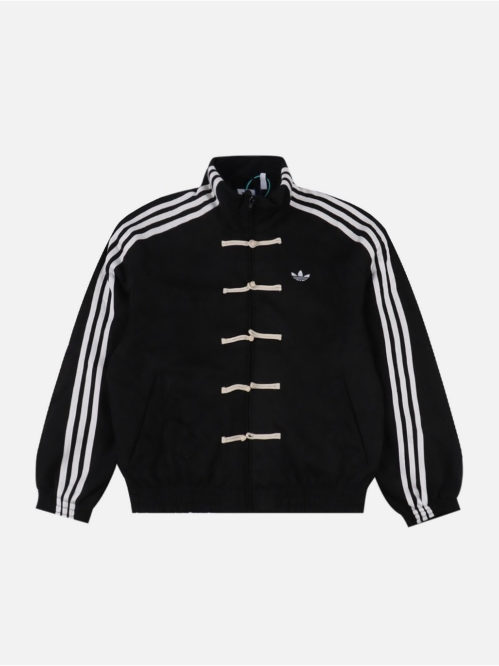 adidas Black Jacket with White Three-Stripe Detailing